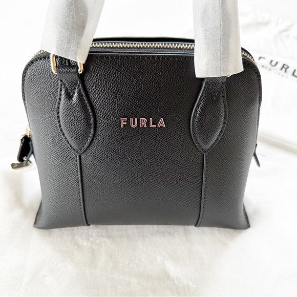 NWT FURLA Vittoria Top Handle Dome Crossbody Bag Black NEW Style WB00539 - Picture 11 of 11